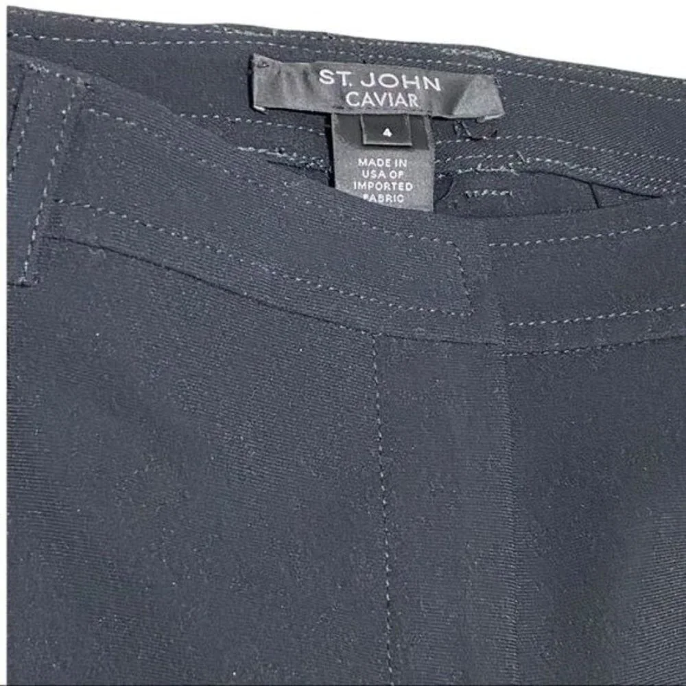 St. John‎ Black Mid Rise Dress Pants Size 4